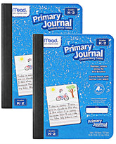 Mead Primary Journal Kindergarten Writing Tablet 2 Pack of BLUE Primary Composition Notebook for Grades K- 2, 100 Sheets (200 Pages) Creative Story Notebooks for Kids, 9 3/4 in by 7 1/2 in.